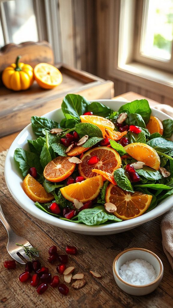 colorful spinach citrus salad