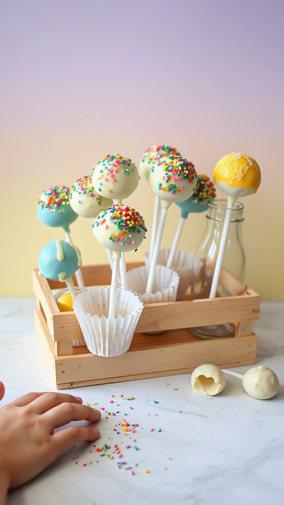 colorful sweet cake pops