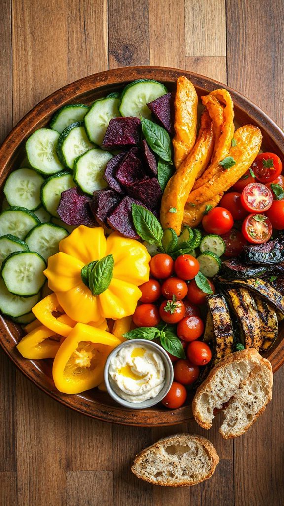 colorful vegetable art platter