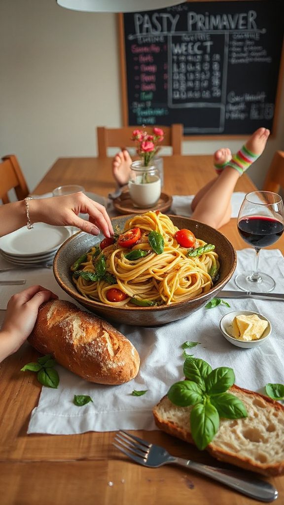 colorful vegetable pasta dish