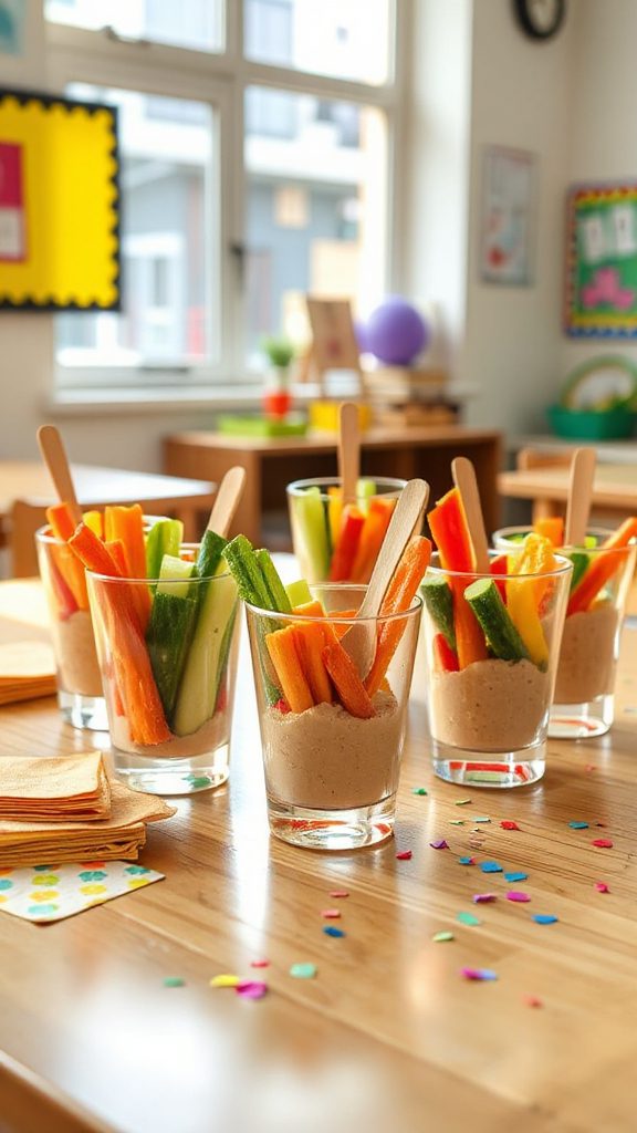colorful veggie cups snack