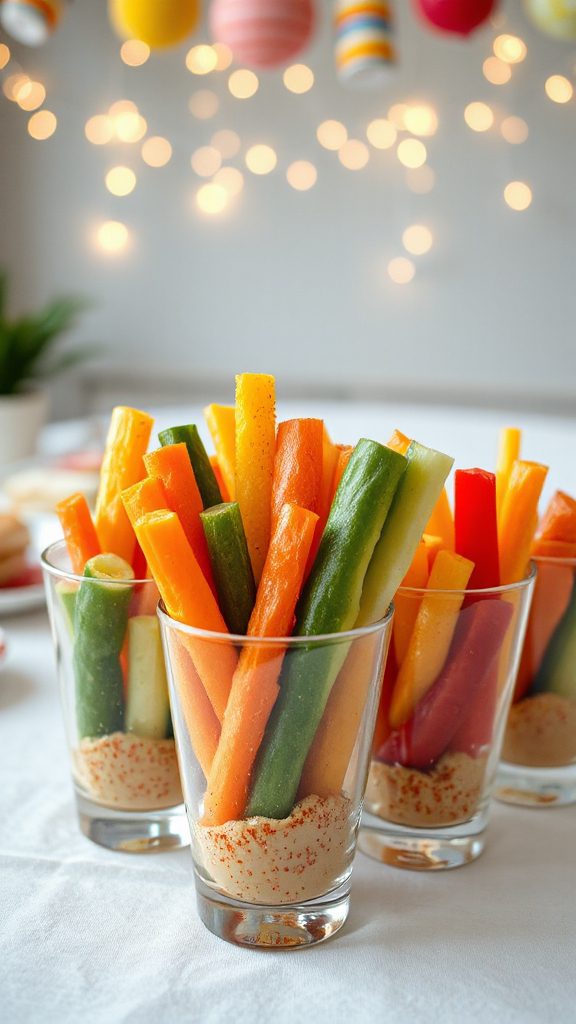 colorful veggie cups snack
