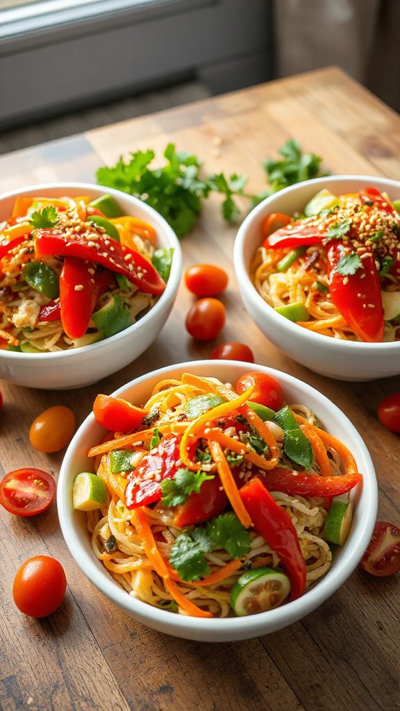 colorful veggie noodle salad
