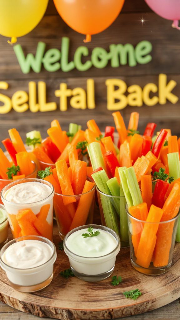 colorful veggie snack cups