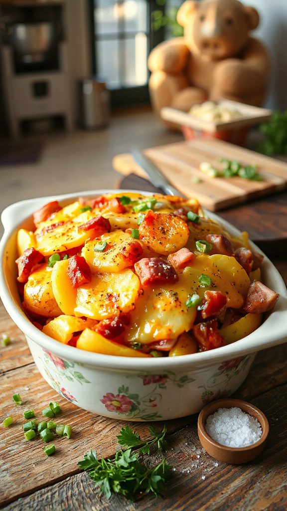 comforting casserole with ham