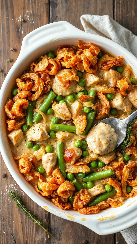comforting chicken green bean casserole