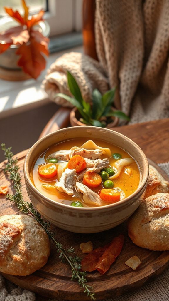 comforting chicken noodle soup