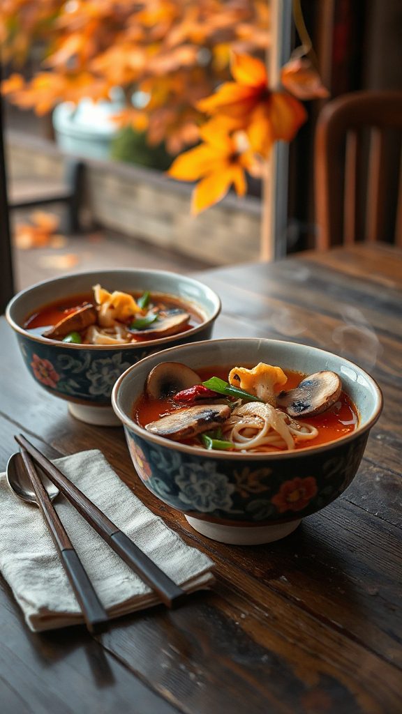comforting mushroom noodle soup