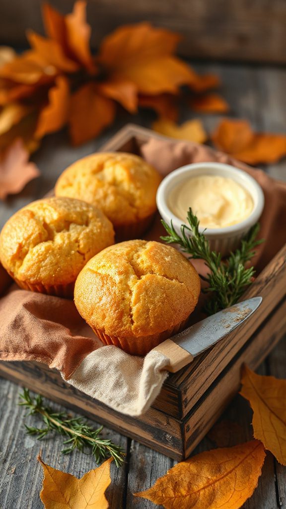 cornbread muffins with honey butter