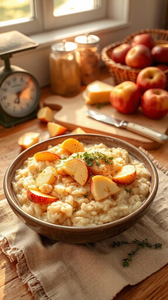 cozy apple cheddar risotto
