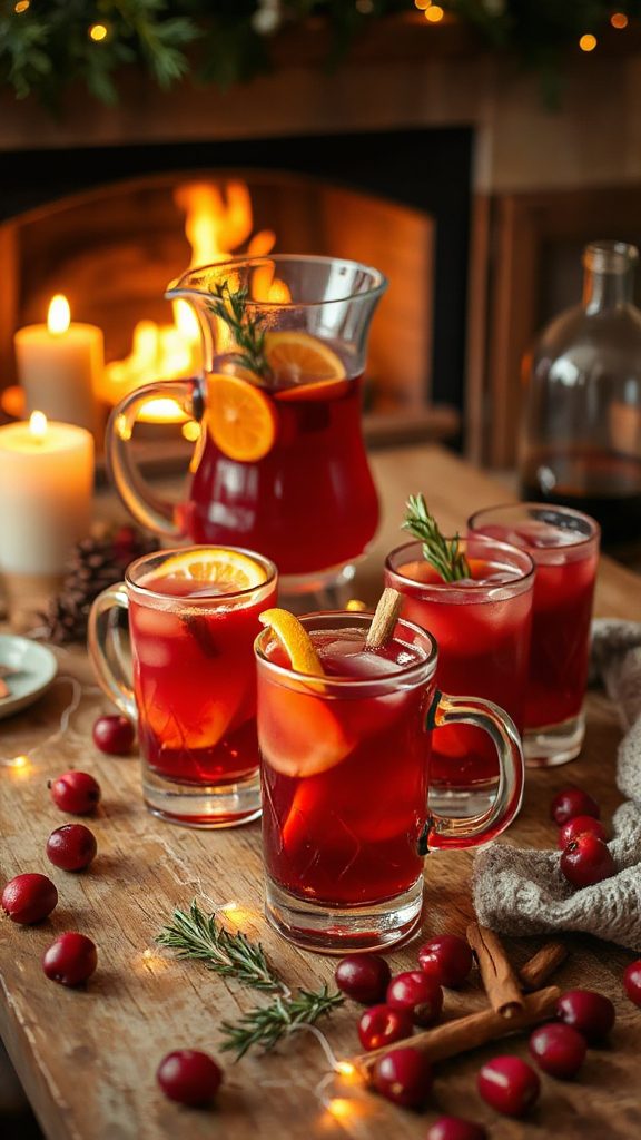 cozy cranberry whiskey cocktail