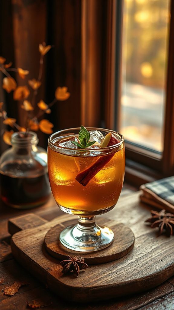 cozy maple rye cocktail