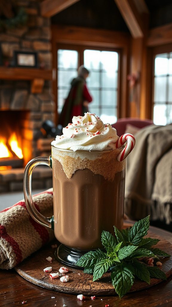 cozy peppermint hot chocolate