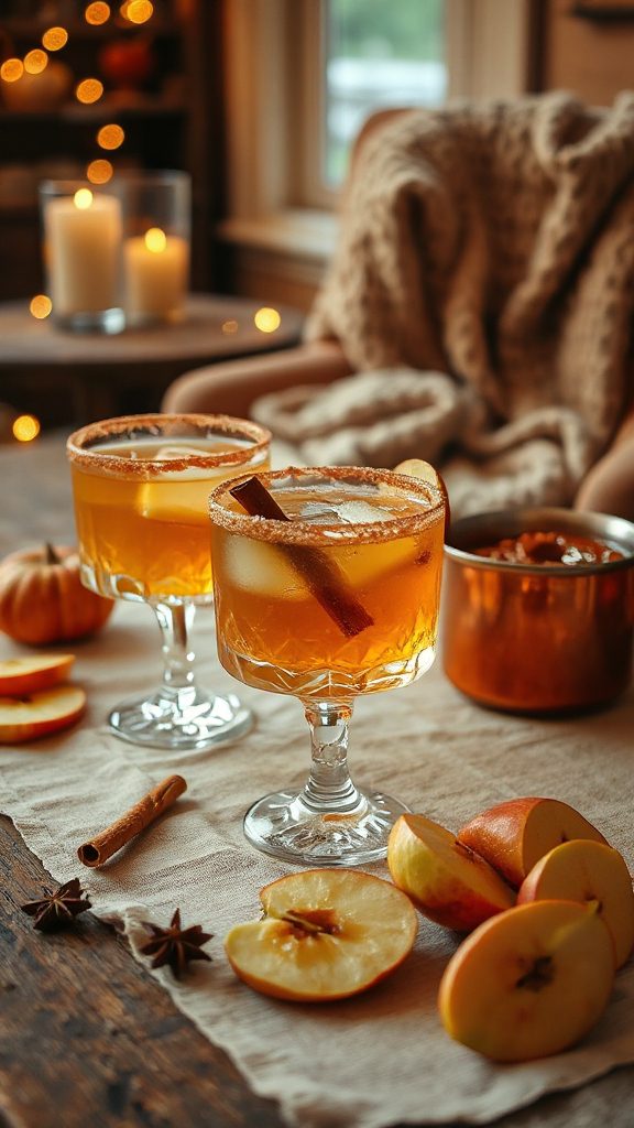 cozy spiced apple brandy drink