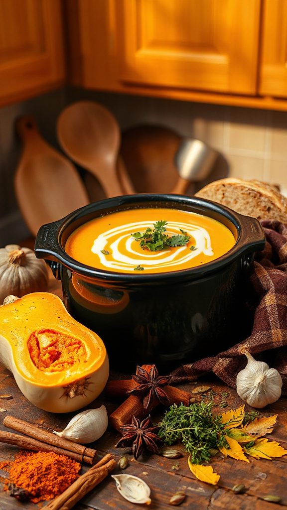 cozy spiced butternut squash soup