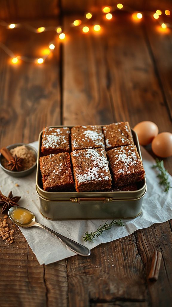 cozy spiced molasses cookie bars