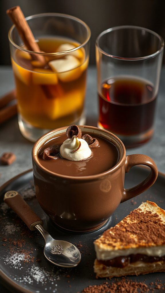 cozy whiskey infused hot chocolate