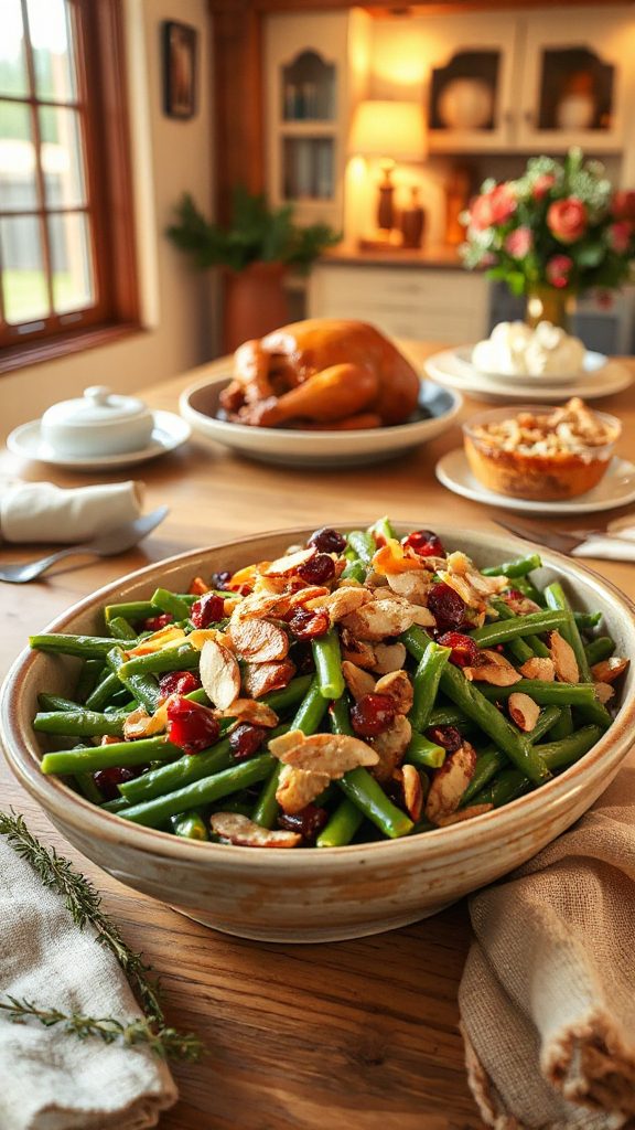 cranberry almond green bean casserole
