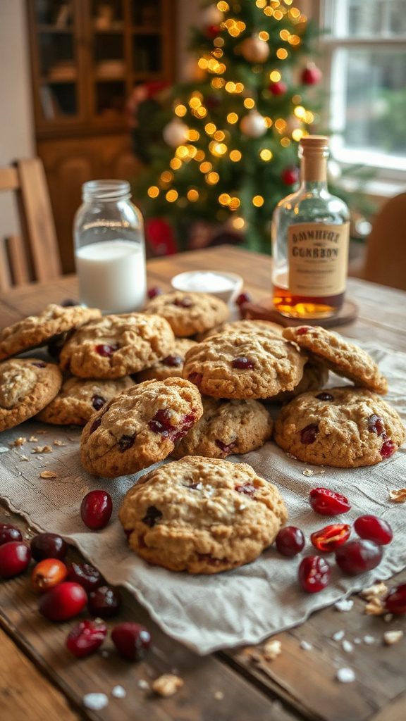 cranberry bourbon oatmeal cookies