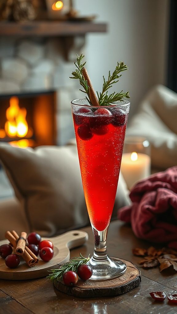 cranberry cinnamon sparkling cocktail
