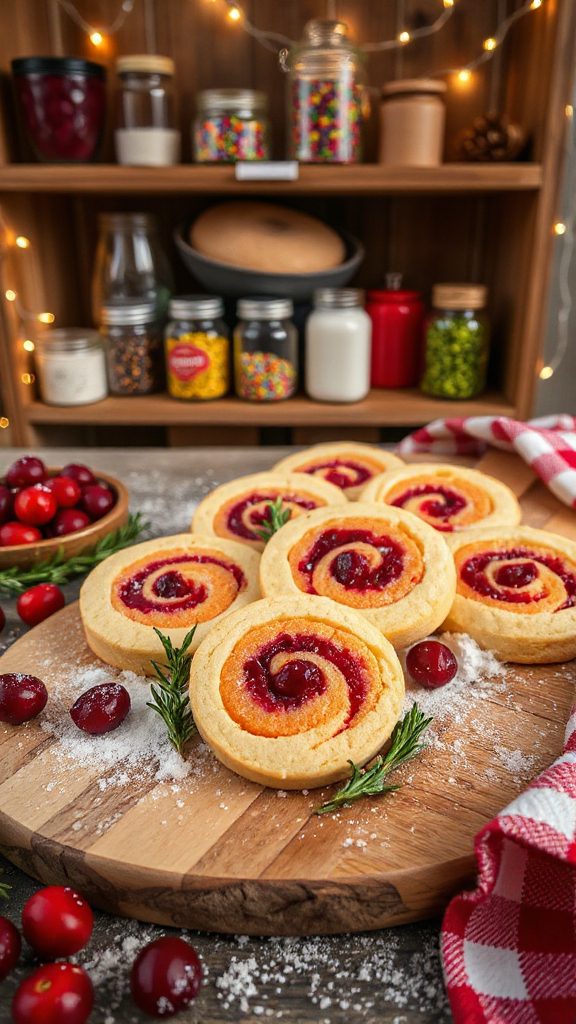 cranberry citrus swirled cookies