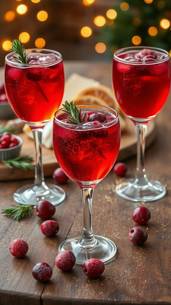 cranberry ginger festive cocktail