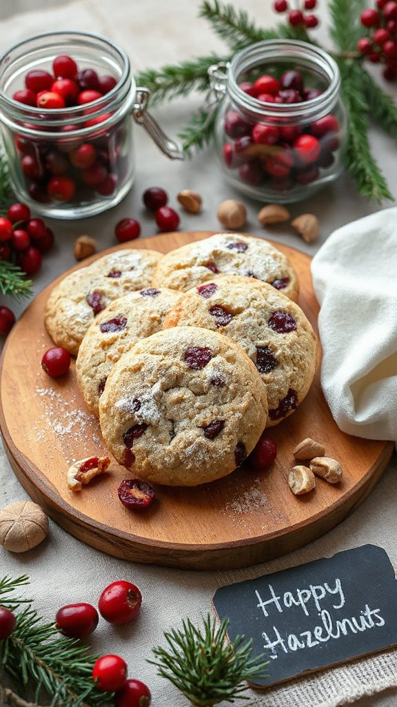 cranberry hazelnut biscuit cookies