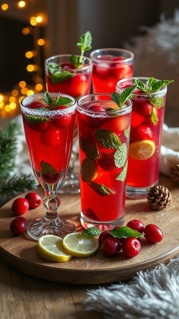 cranberry infused festive cocktail