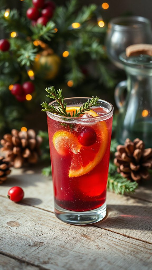 cranberry juniper festive cocktail