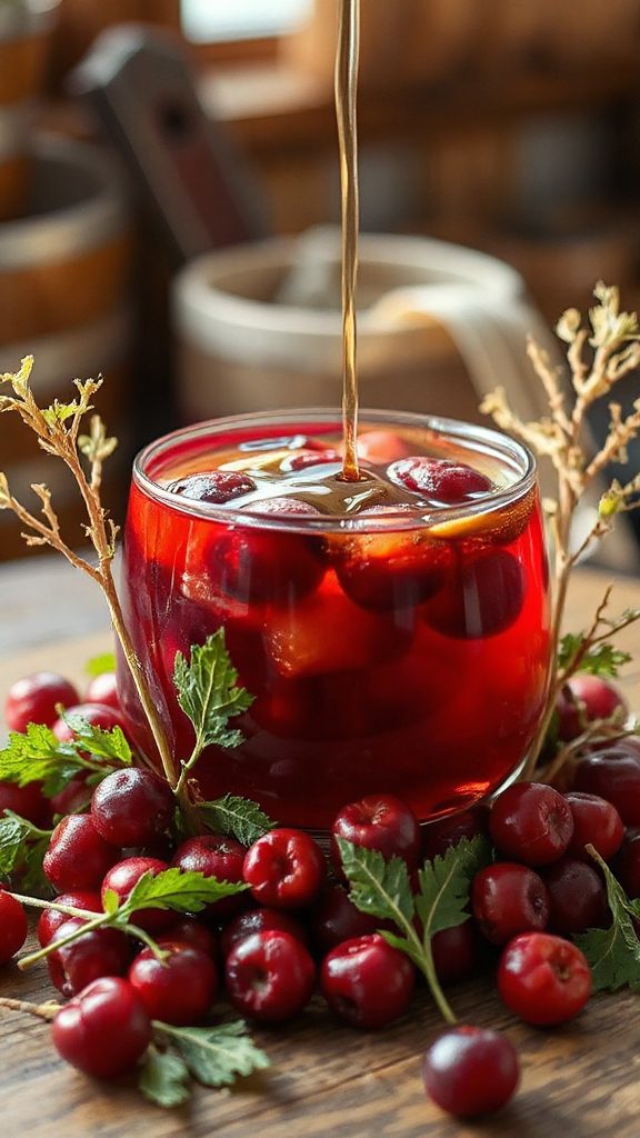 cranberry maple nettle shrub