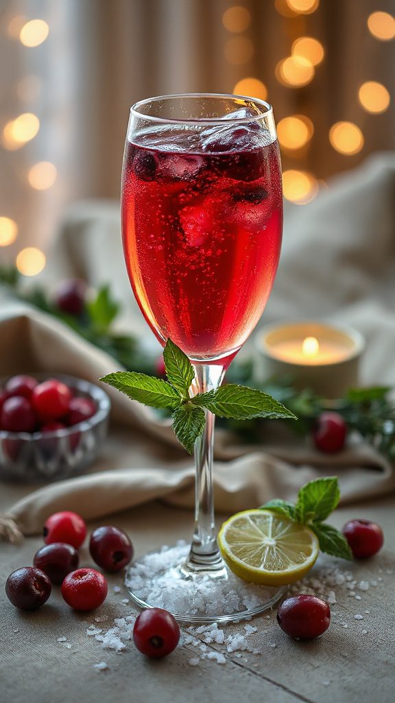 cranberry mint sparkling cocktail cranberry mint sparkling cocktail