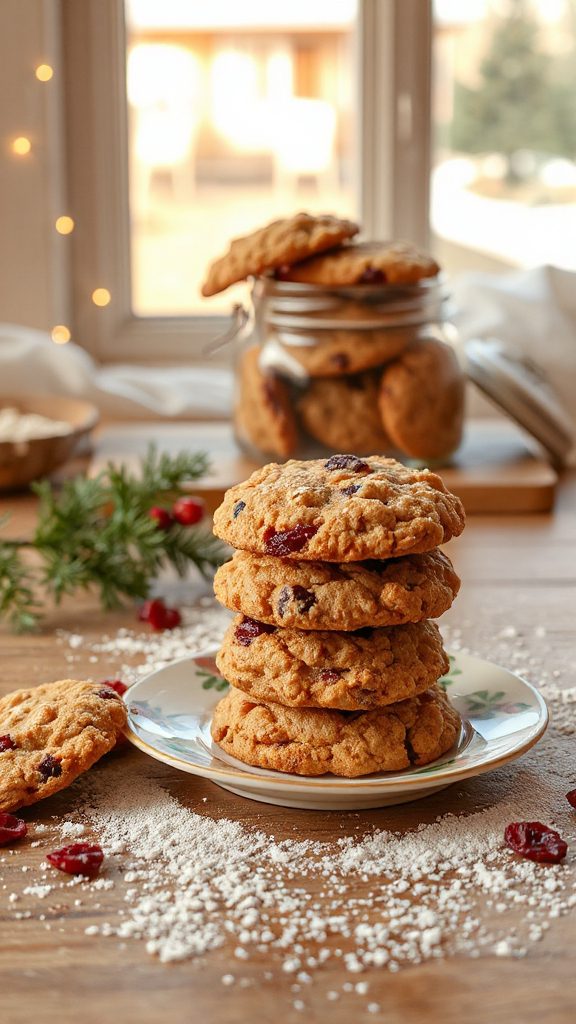 cranberry oatmeal holiday cookies