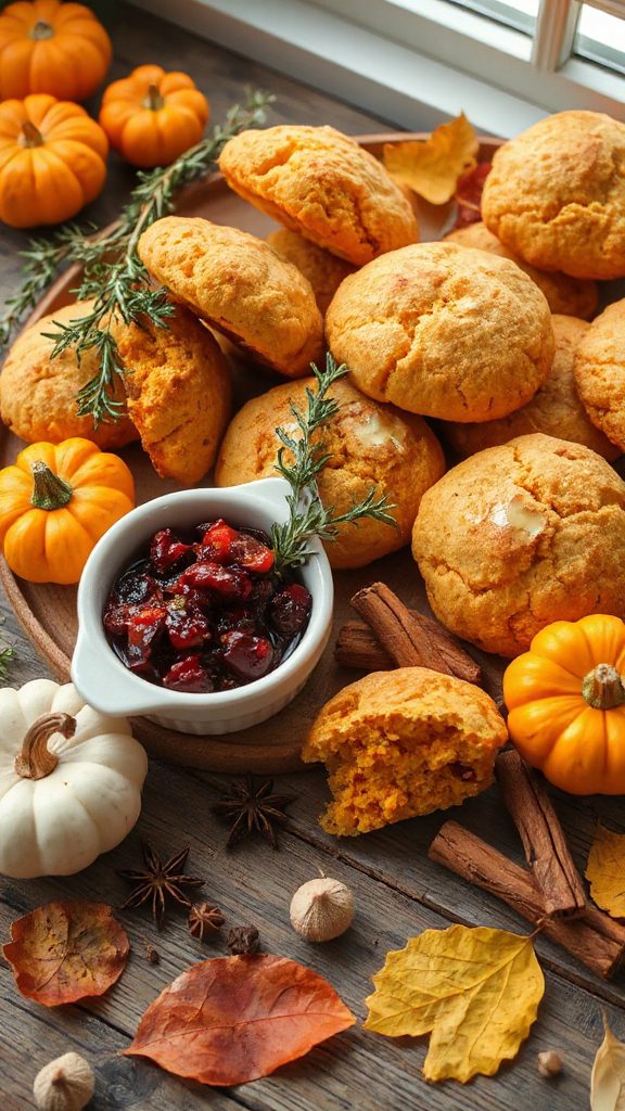 cranberry orange pumpkin biscuits
