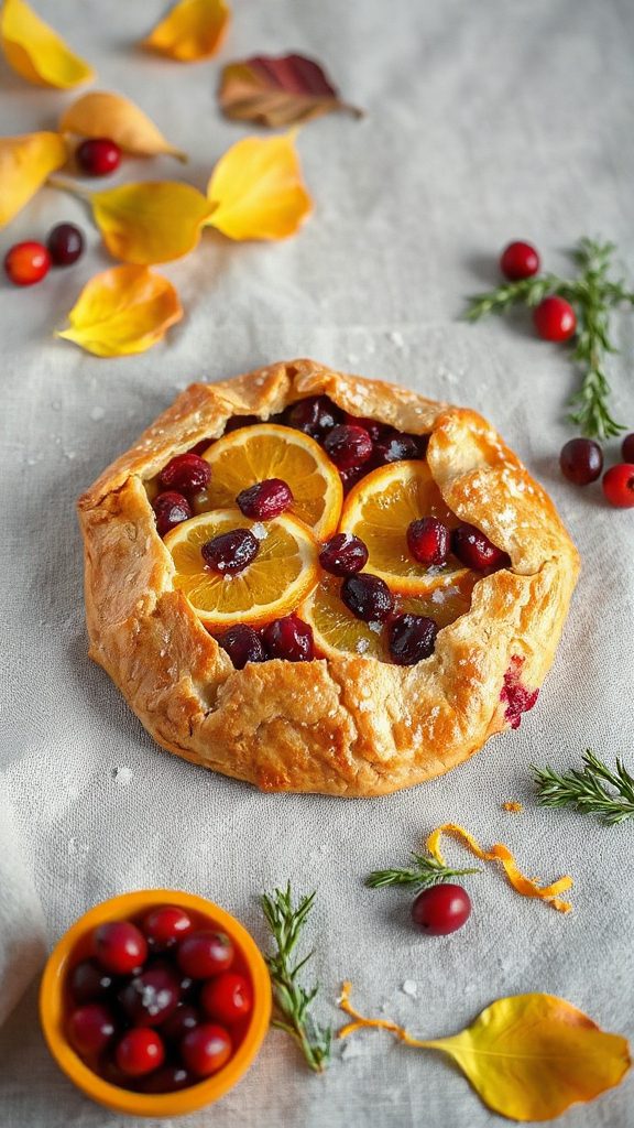 cranberry orange rustic tart