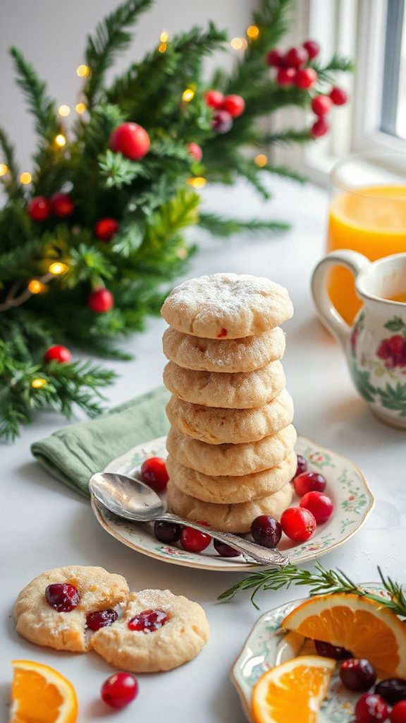 cranberry orange shortbread cookies