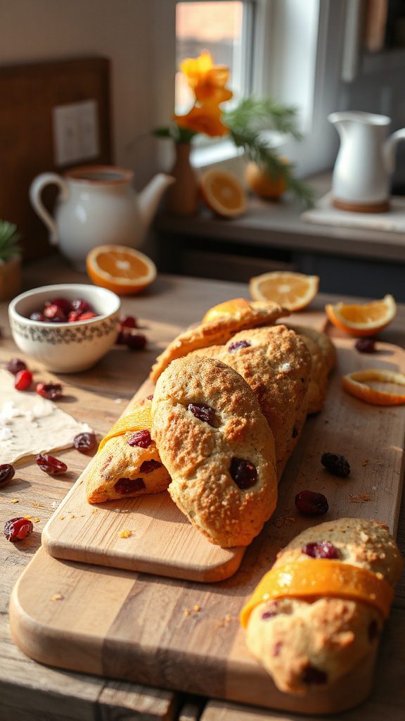 cranberry orange sourdough biscotti