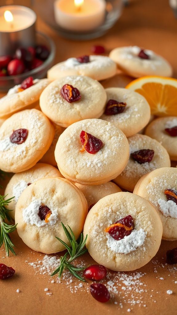 cranberry orange whipped shortbread