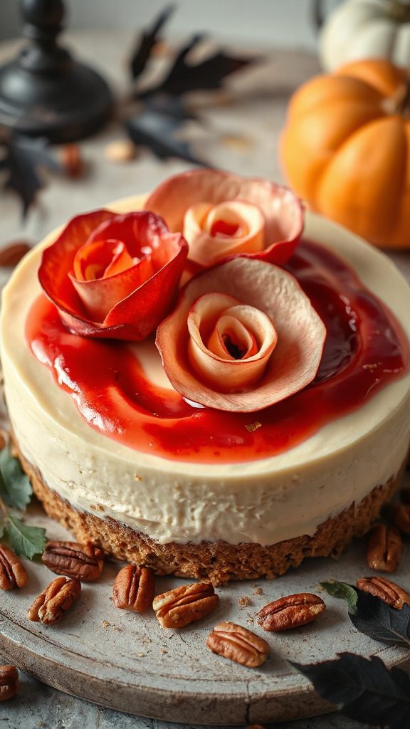 cranberry pecan rose cheesecake