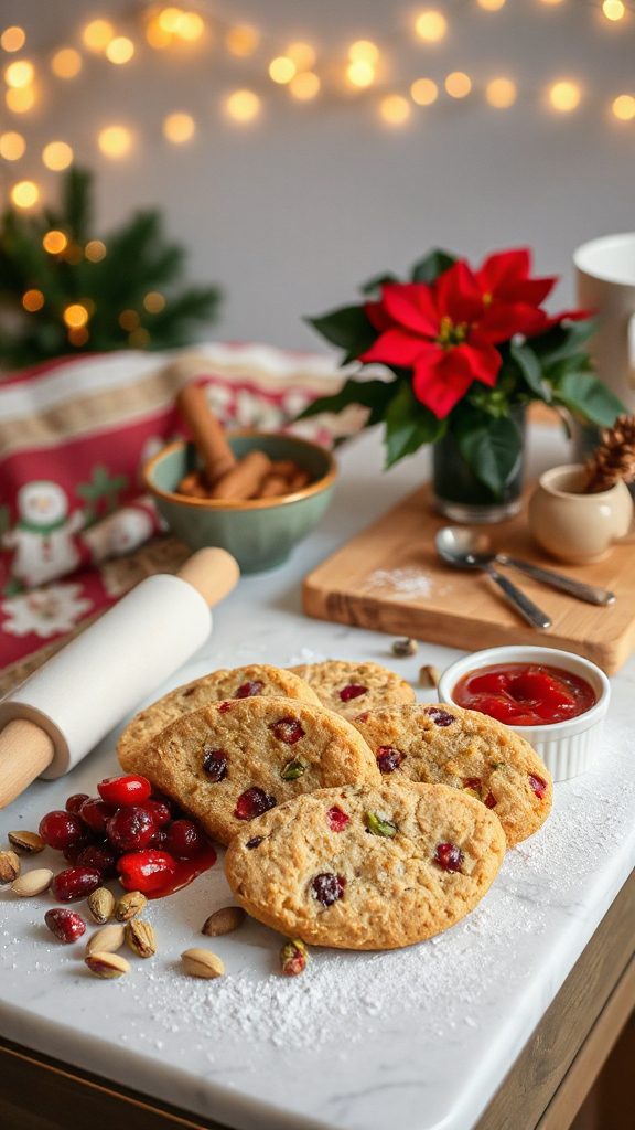 cranberry pistachio holiday biscotti