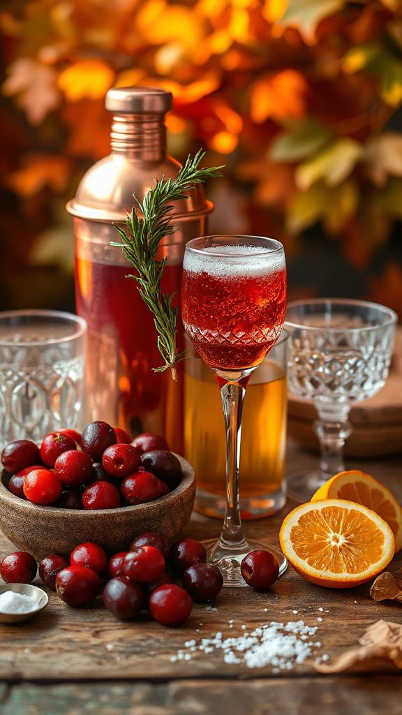 cranberry rosemary gin spritzer