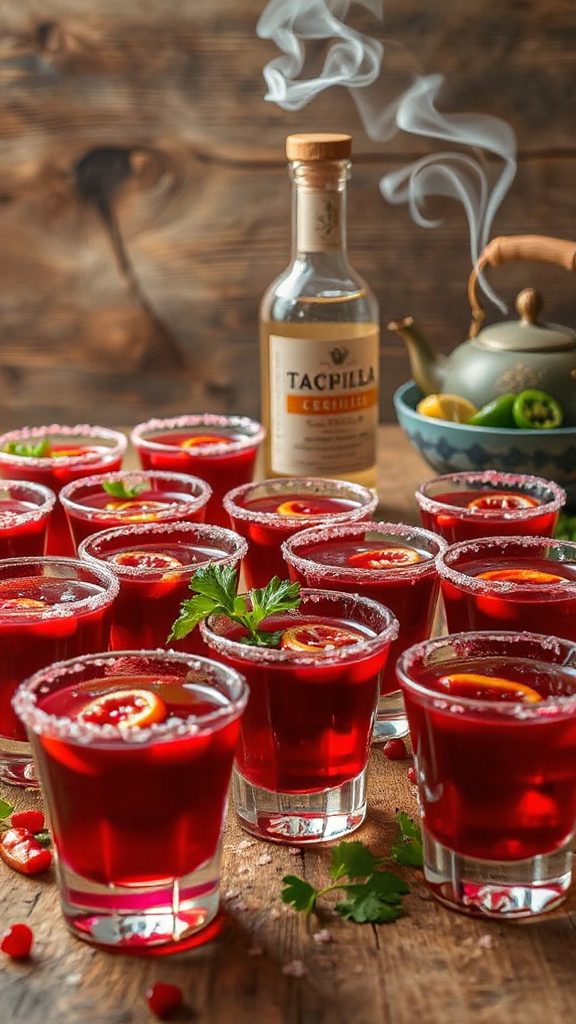 cranberry smoked paprika tequila shot