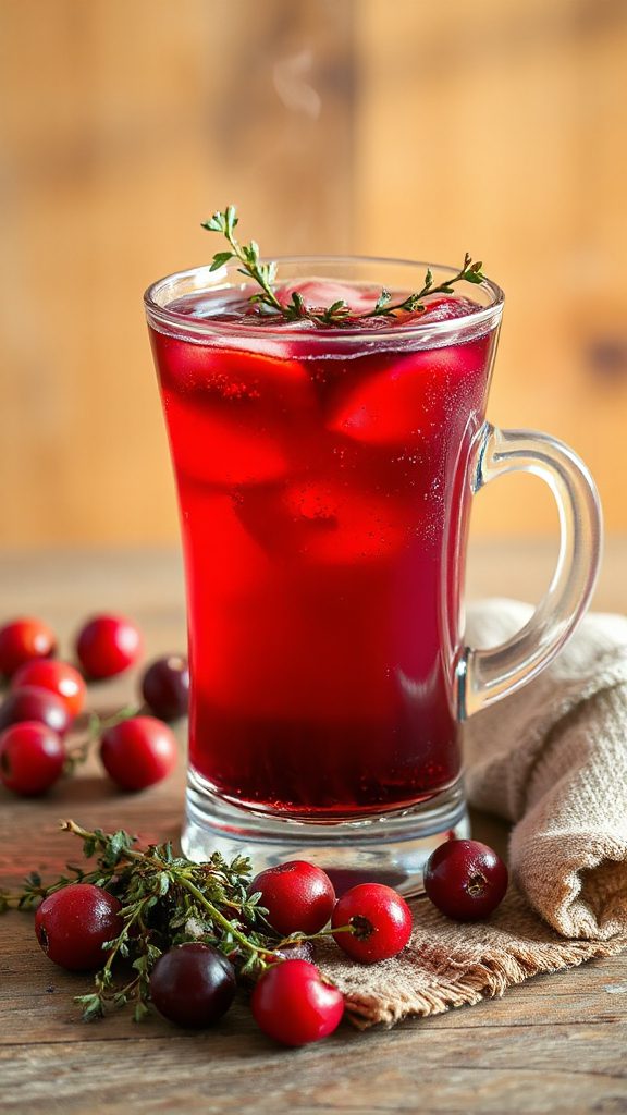cranberry thyme refreshing beverage