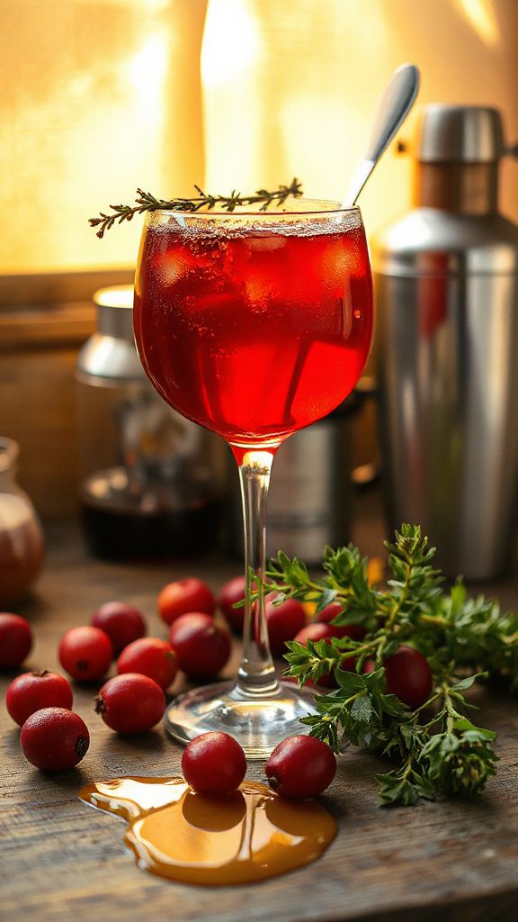cranberry thyme refreshing cocktail recipe