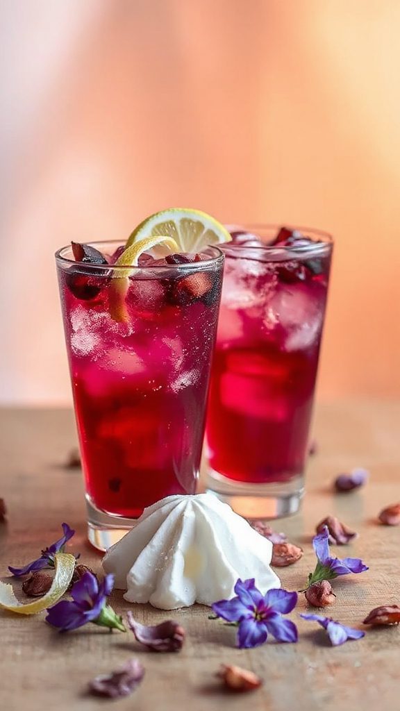cranberry violet gin cocktail