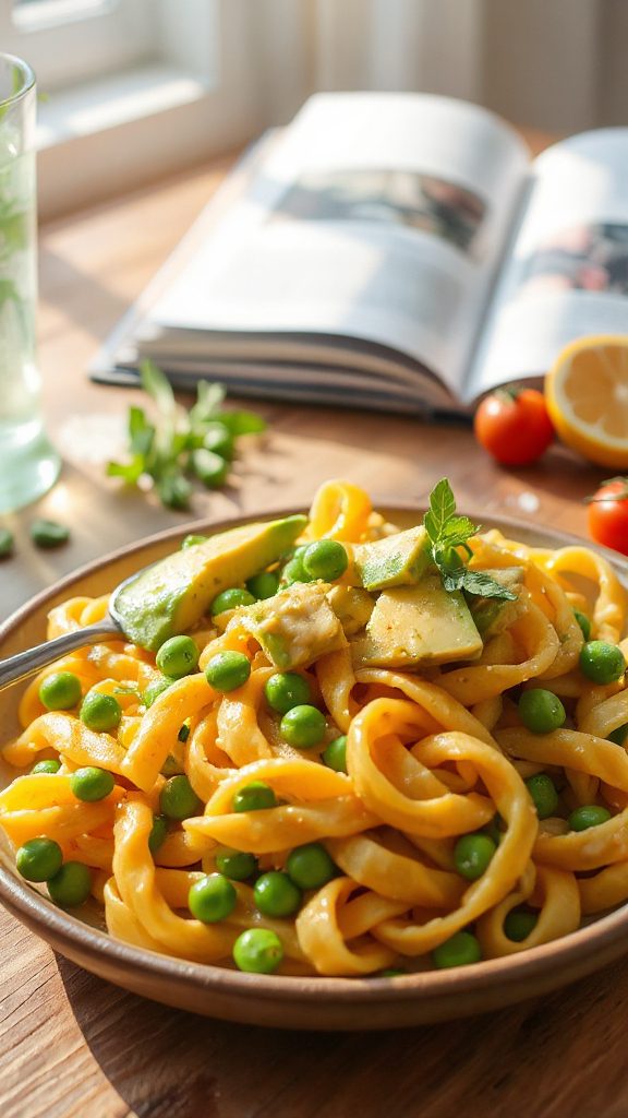 creamy avocado pea pasta