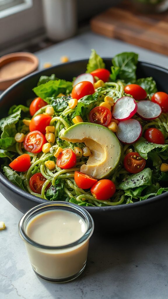 creamy avocado spinach noodles