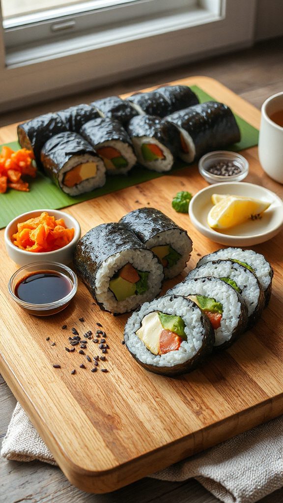 creamy avocado sushi roll