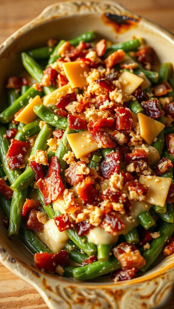 creamy bacon green bean casserole