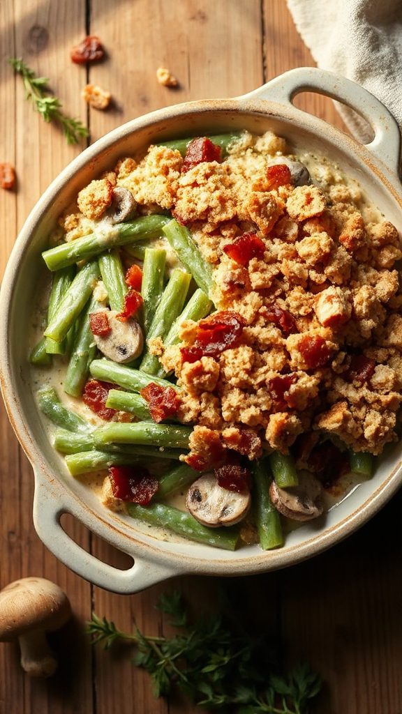 creamy bacon green bean casserole