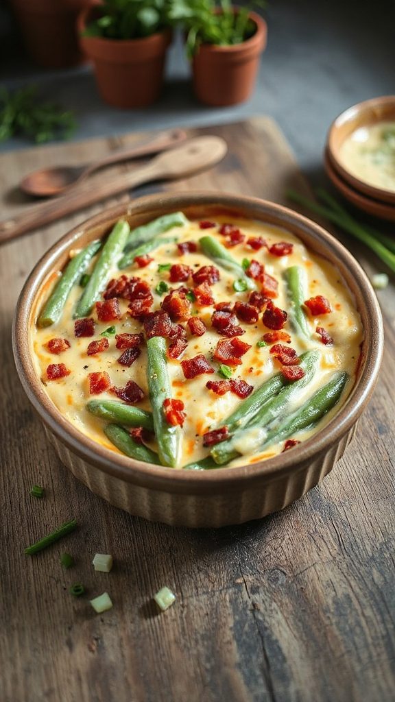 creamy bacon green bean casserole